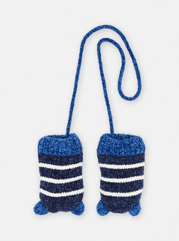 Blaue und weiße Muffs mit Streifenmuster SYUGROMOU / 23WI1091GAN622