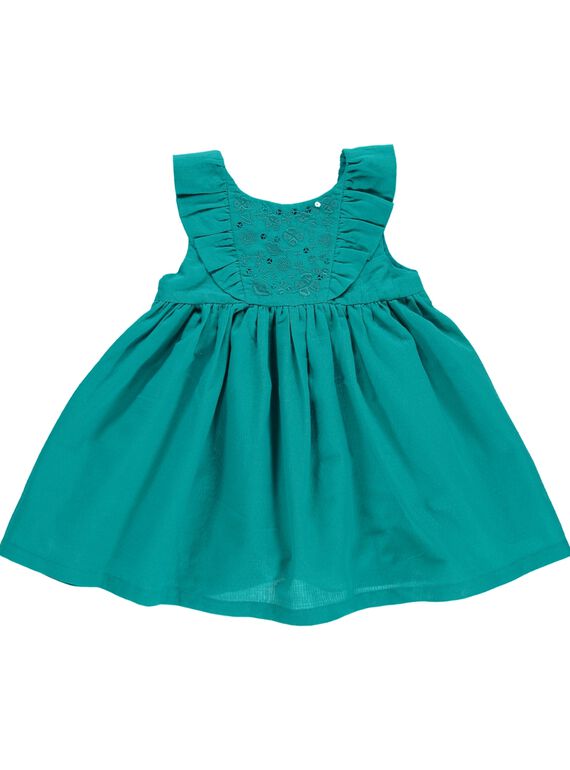 Baby girls' short-sleeved dress CIFRIROB3 / 18SG09H2ROB202