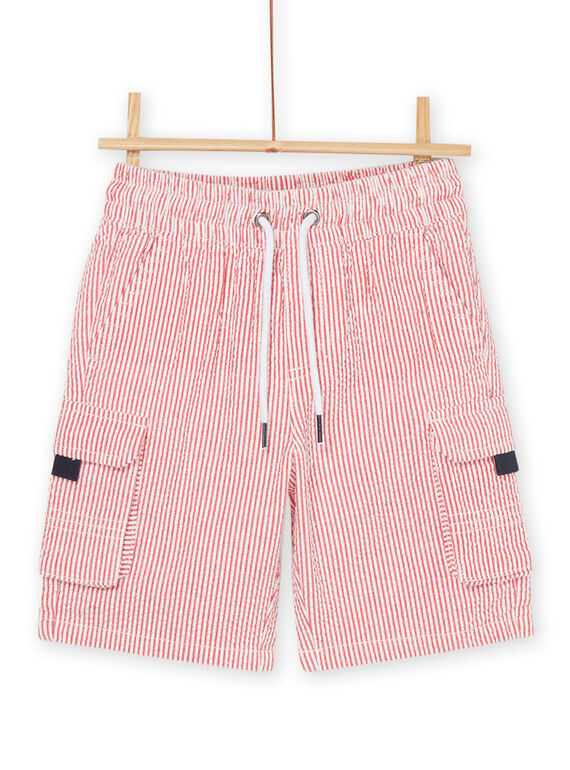 Rote Bermudashorts mit Streifendruck ROJOBERPOCH2 / 23S9029ABER502