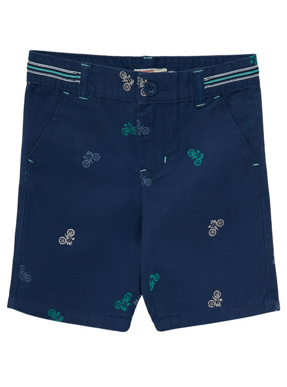 Marineblaue feine Bermuda-Shorts für Jungen, mit aufgestickten Fahrrädern JOPOEBER2 / 20S902G2BER720