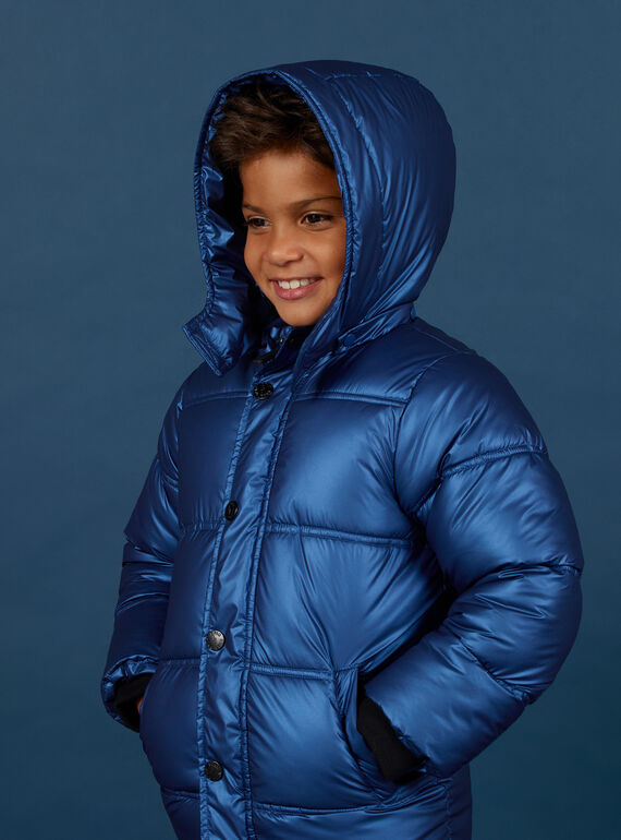 Blaue Metallic-Jacke für Kind Junge MOGRODOU3 / 21W90262D3E717