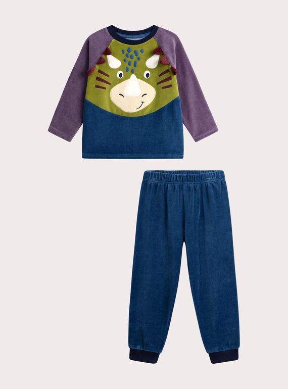Dinosaurier Animation Samt Pyjama für Jungen  VEGOPYJTRI / 24WH1292PYJC210