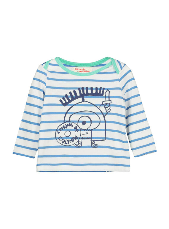Gestreiftes Baby-T-Shirt für Jungen FUNETEE2 / 19SG10B2TML099