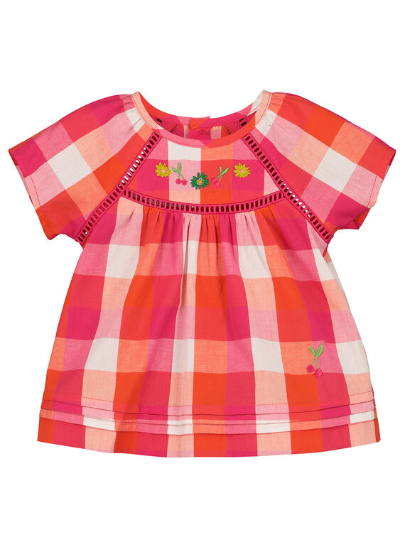 Karierte Baby-Bluse für Mädchen FIYECHEM / 19SG09M1CHE000