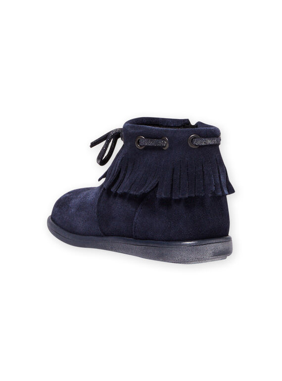Baby Mädchen marineblaue Stiefel mit Fransen MIBOOTINDI / 21XK3771D0D070