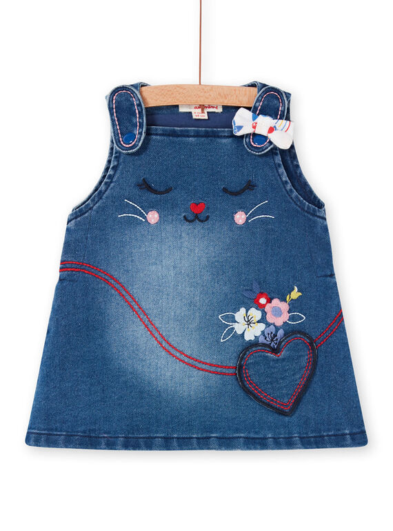 Baby Mädchen blaue Jeans Latzhose Kleid LIHAROB2 / 21SG09X3ROBP270