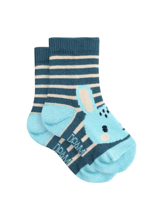 Gestreifte Socken mit Kaninchenmuster für Baby Jungen  VYUJOCHO3 / 24WI10H1SOQC242