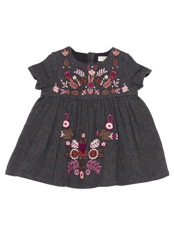 Besticktes Kleid Baby Mädchen GIBRUROB2 / 19WG09K2ROBI813