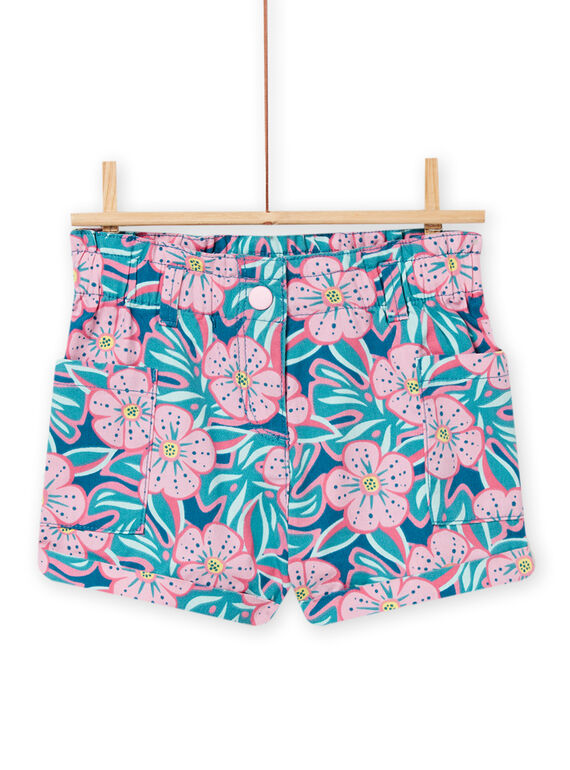 Kind Mädchen blau und rosa Shorts NAFICSHORT1 / 22S901U3SHO715