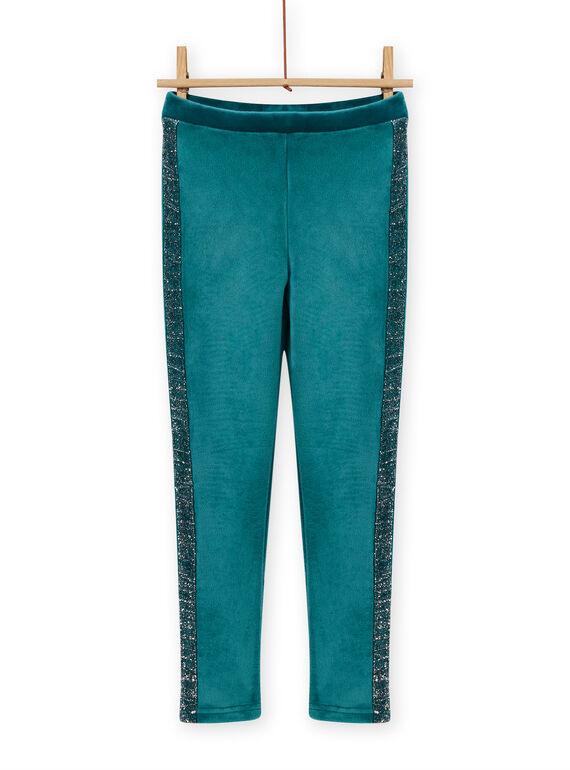 Blaue Entensamt-Leggings mit Fell für Mädchen MAJOLEG4 / 21W901N8PAN714