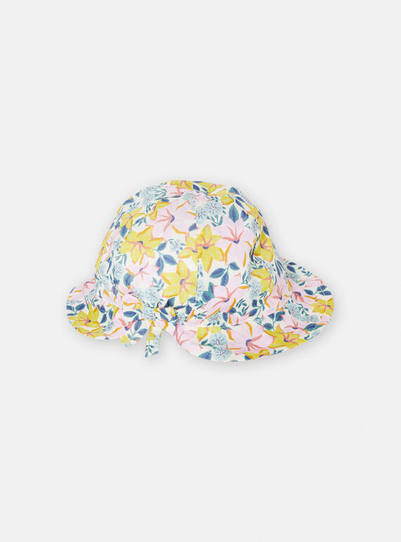 Mehrfarbiger zeremonieller Hut mit Blumenmuster für Baby-Mädchen TYIPOCHA2 / 24SI09E4CHA001