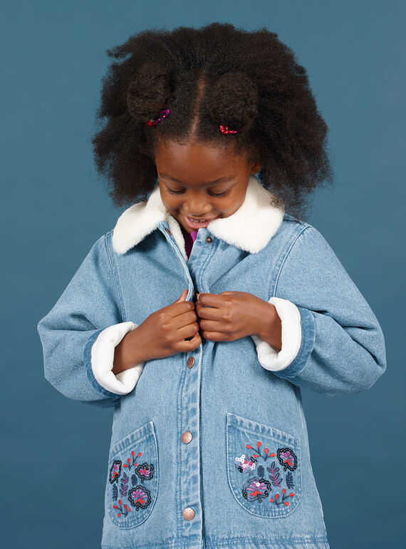 Blaue Jeansjacke für Mädchen MAPAVESTE / 21W90151VESP274