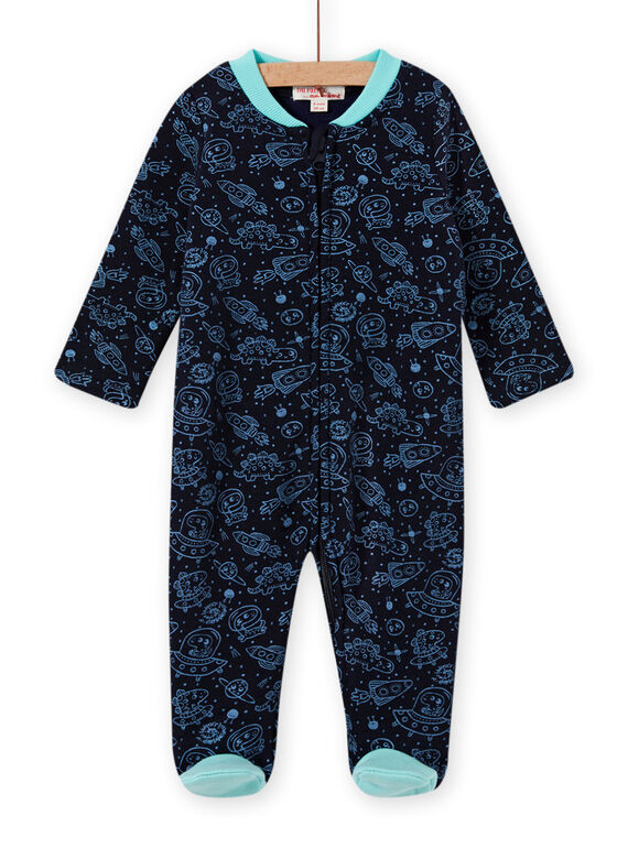 Marineblauer Strampler für Baby Junge mit Weltraummotiv MEGAGRESPA / 21WH1492GREC243