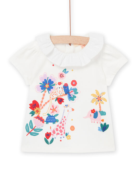Weißes T-Shirt mit Kragen RINAUBRA / 23SG09N1BRA001