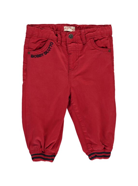 Baby boys' red trousers DUTRIPAN2 / 18WG10D2PAN510