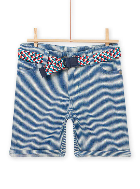 Kind Junge's hell gestreifte Denim Bermuda Shorts NOFICBER1 / 22S902U2BERP272
