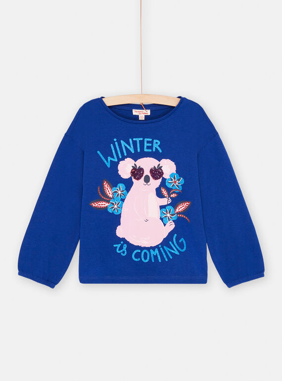 Blaues T-Shirt mit Koala-Motiv, Mädchen SAFORTEE1 / 23W901K2TMLC214