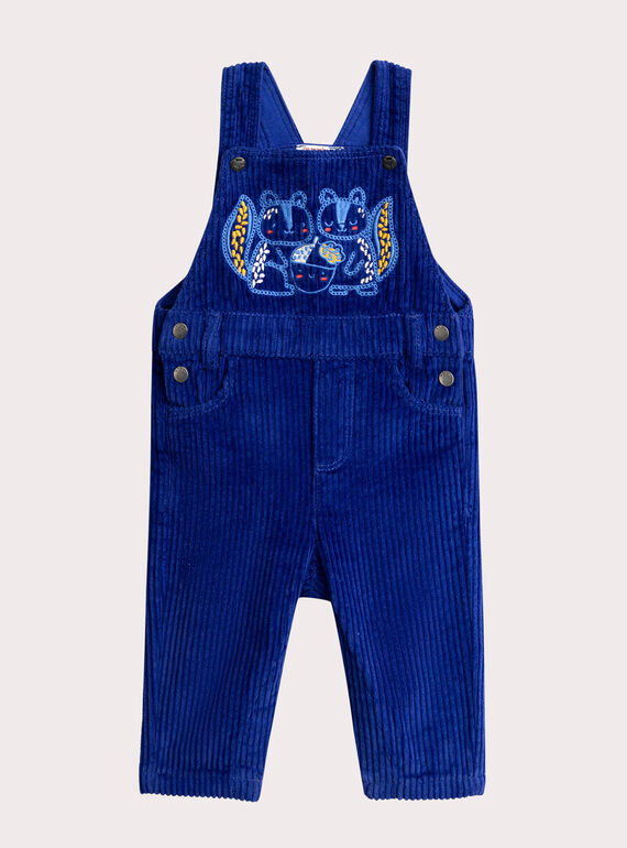 Langer Overall aus blauem Samt für Baby Junge  VUROSAL2 / 24WG10P2SALC207