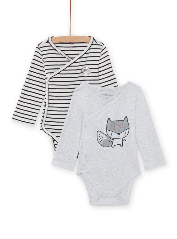 2er-Set langärmelige Bodys mit Eichhörnchen-Muster für Baby-Mädchen MOU2BOD3 / 21WF05D1BOD001