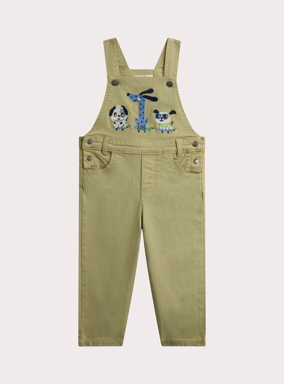 Lange Latzhose mit Hundeanimation für Baby-Jungen  VUGASAL / 24WG1011SALG608