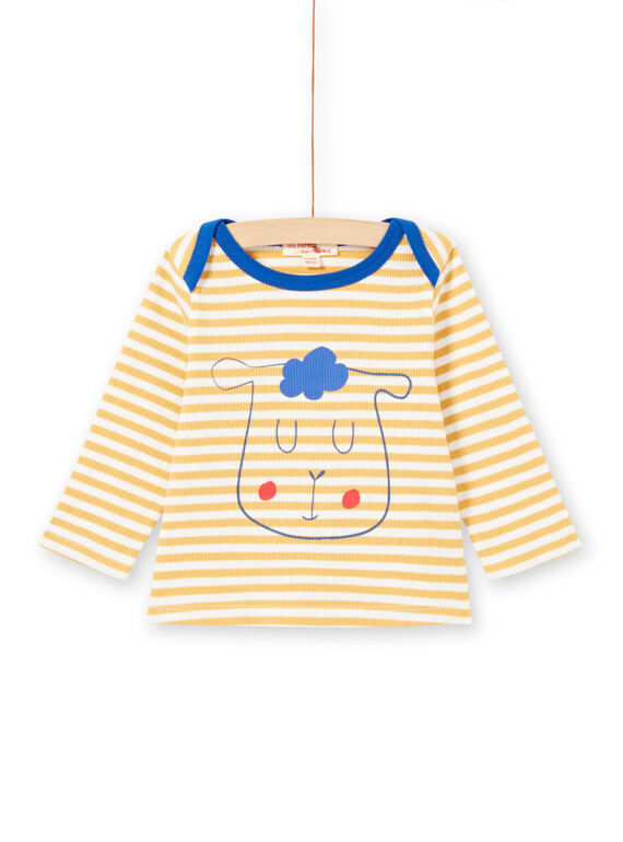 Baby Boy's Yellow and White Stripes Long Sleeve T-Shirt MUJOTEE1 / 21WG1022TML117