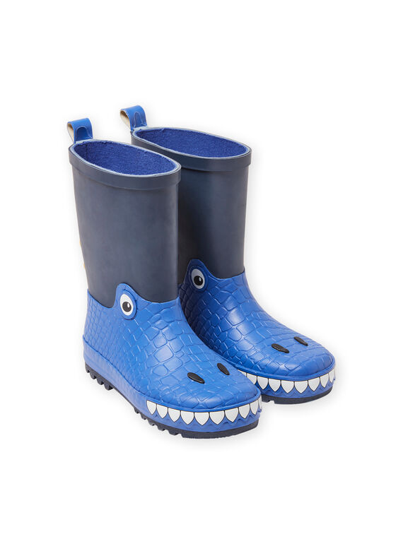 Baby Junge regen Stiefel in marineblau mit Drachen-Design MOPLUIDRAGO / 21XK3612D0C070