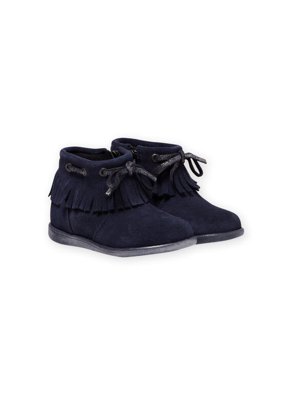 Baby Mädchen marineblaue Stiefel mit Fransen MIBOOTINDI / 21XK3771D0D070