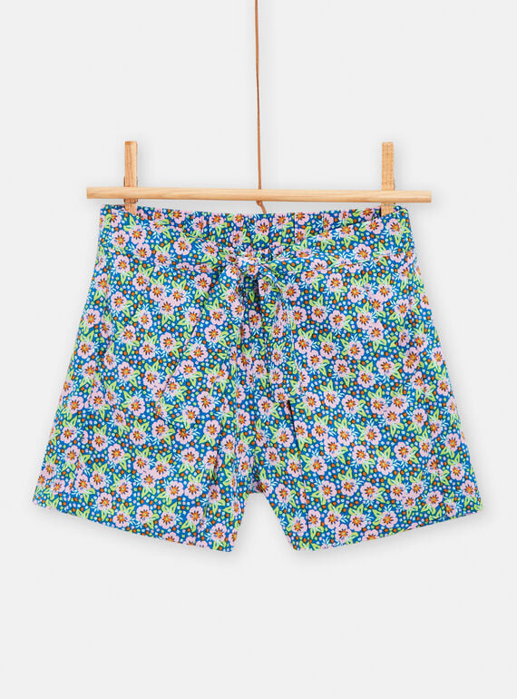 Shorts mit Blumenprint für Mädchen in Grün und Rosa TARYSHORT2 / 24S901U2SHOC228
