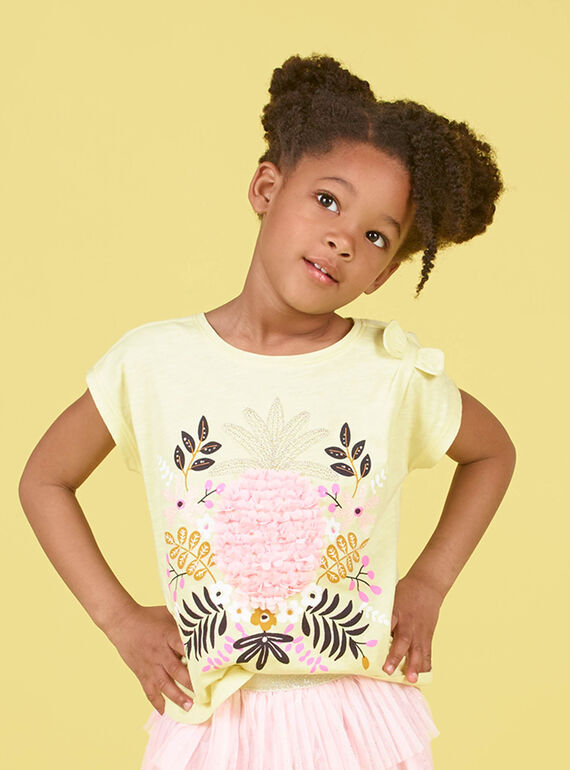 Gelbes und rosa T-shirt LAJAUTI2 / 21S901O2TMC116