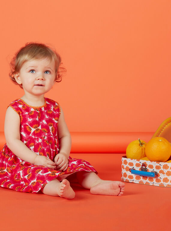 Rotes bedrucktes Baby-Wickelkleid für Mädchen JIVIROB1 / 20SG09D1ROBD327