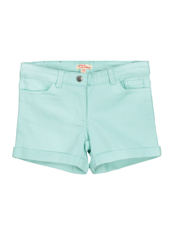 Türkisfarbene Shorts für Mädchen FAJOSHORT4 / 19S901G3D30219