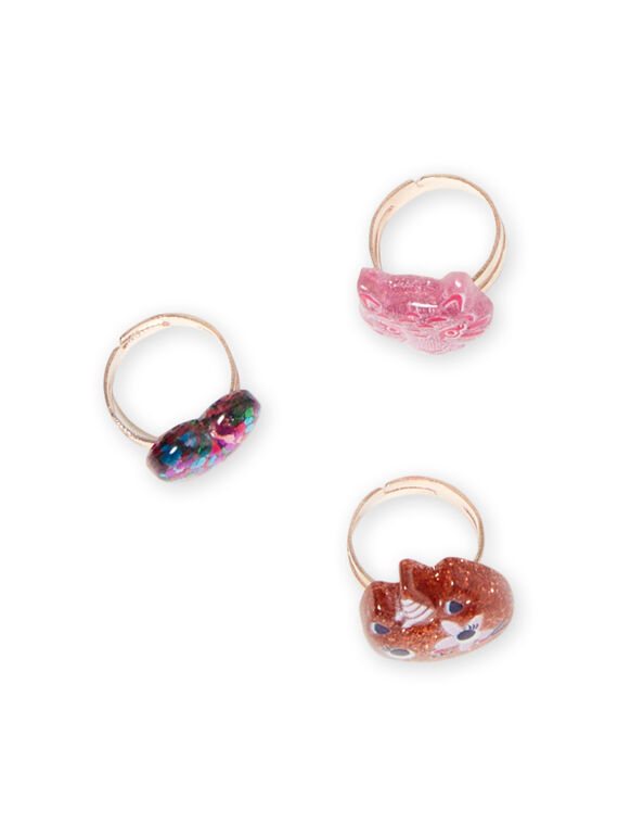 3 sortierte Glitzerringe für Mädchen MYAJORING1 / 21WI01S2BAG953