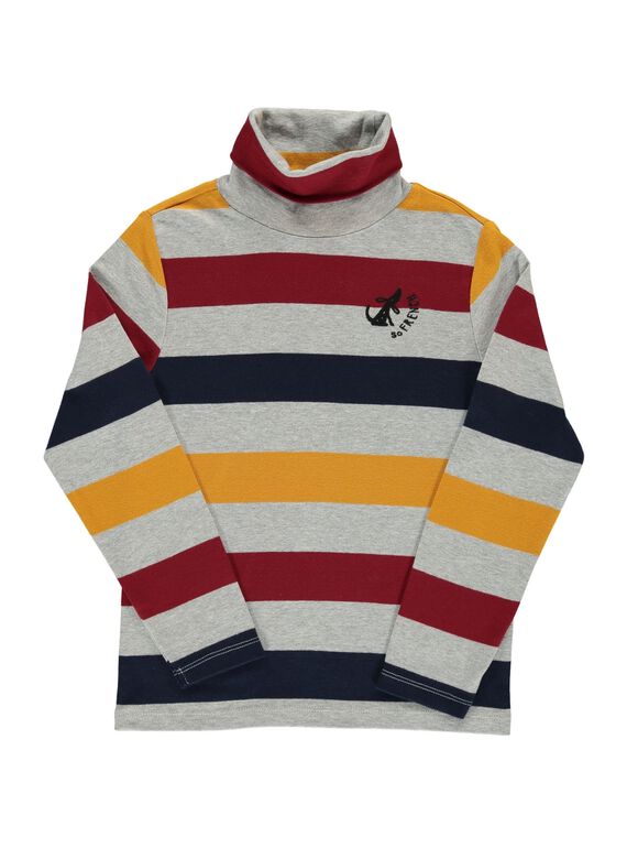 Boys' striped polo neck DOCHOSOUP / 18W902F1SPL099
