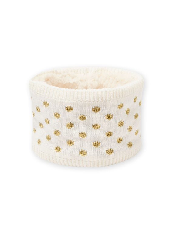 Baby Mädchen ecru Snood mit goldenen Polka Dots MYIKASNOO / 21WI0951SNO001