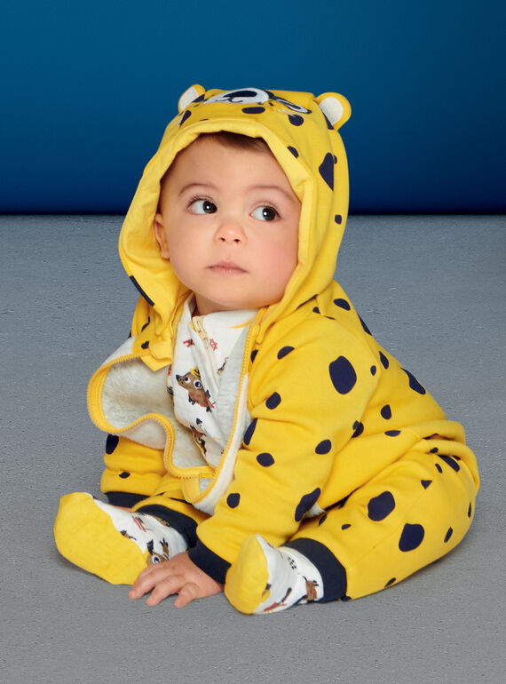 Fleece-Fleece-Überpyjama für Mädchen mit Leopardenmuster LEFUCOMLEO / 21SH1411SPY106
