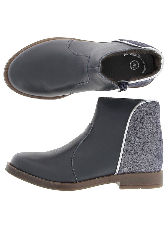 Girls' leather boots DFBOOTMIX1 / 18WK35T5D0D070